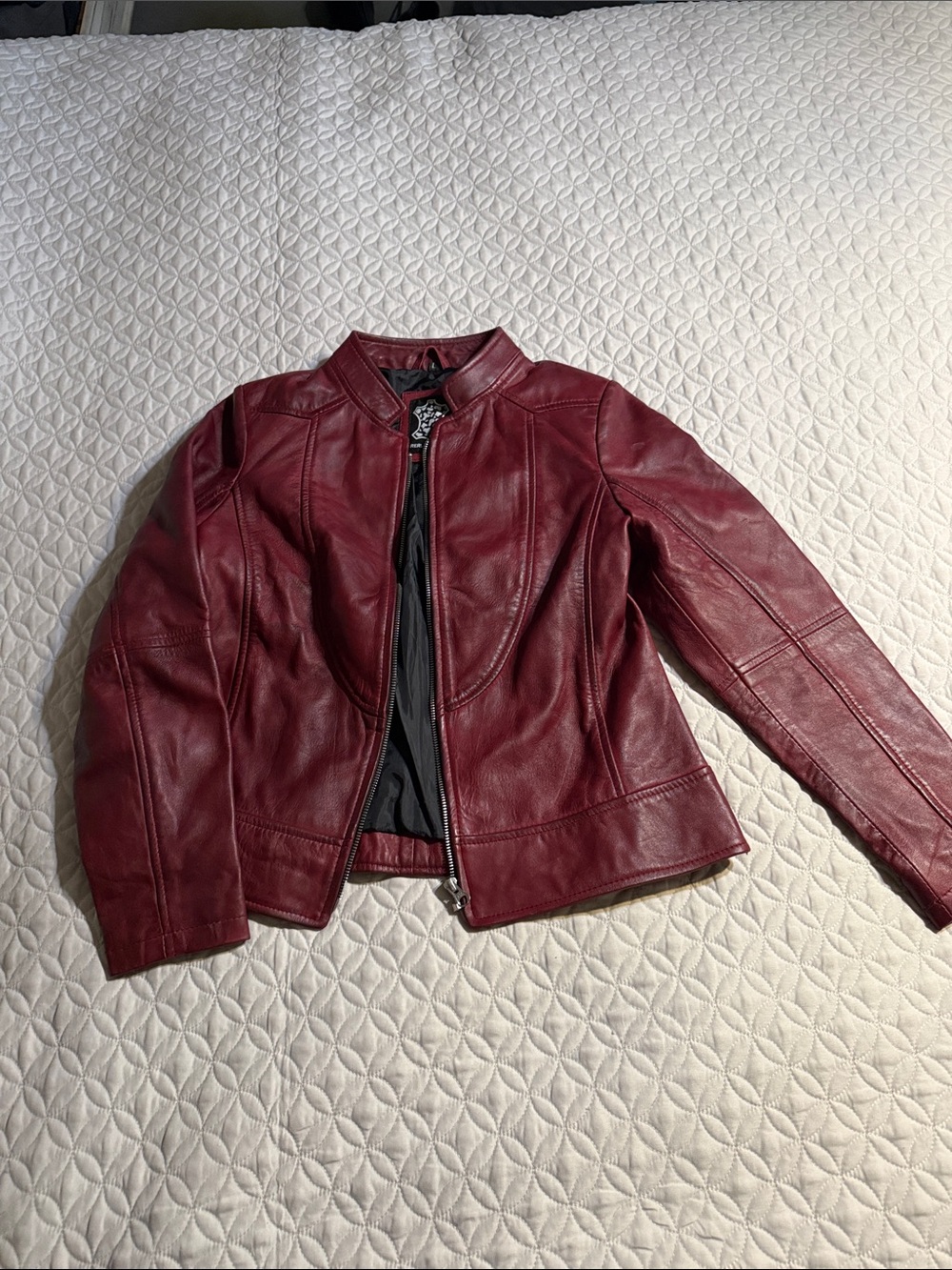 Red leather jacket